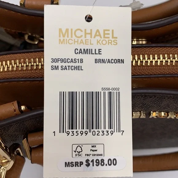 MICHAEL KORS
Camille Small Satchel / Crossbody BROWN
SIGNATURE COLOR - Picture 16 of 16